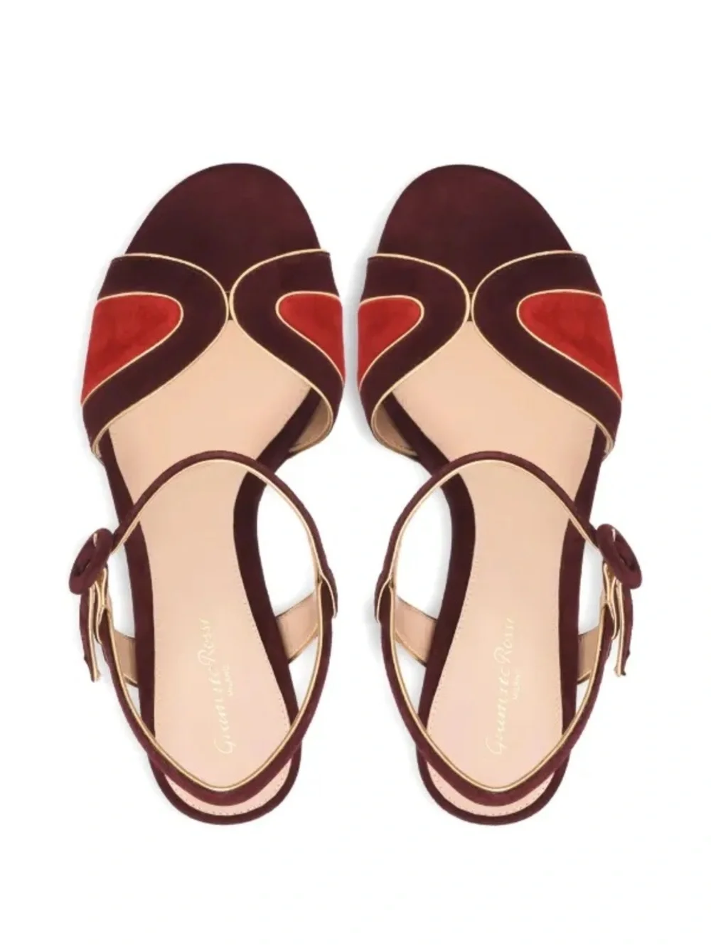 Gianvito Rossi Tamara Platform Heeled Burgundy Suede Sandals Size 40, NEW $1,495